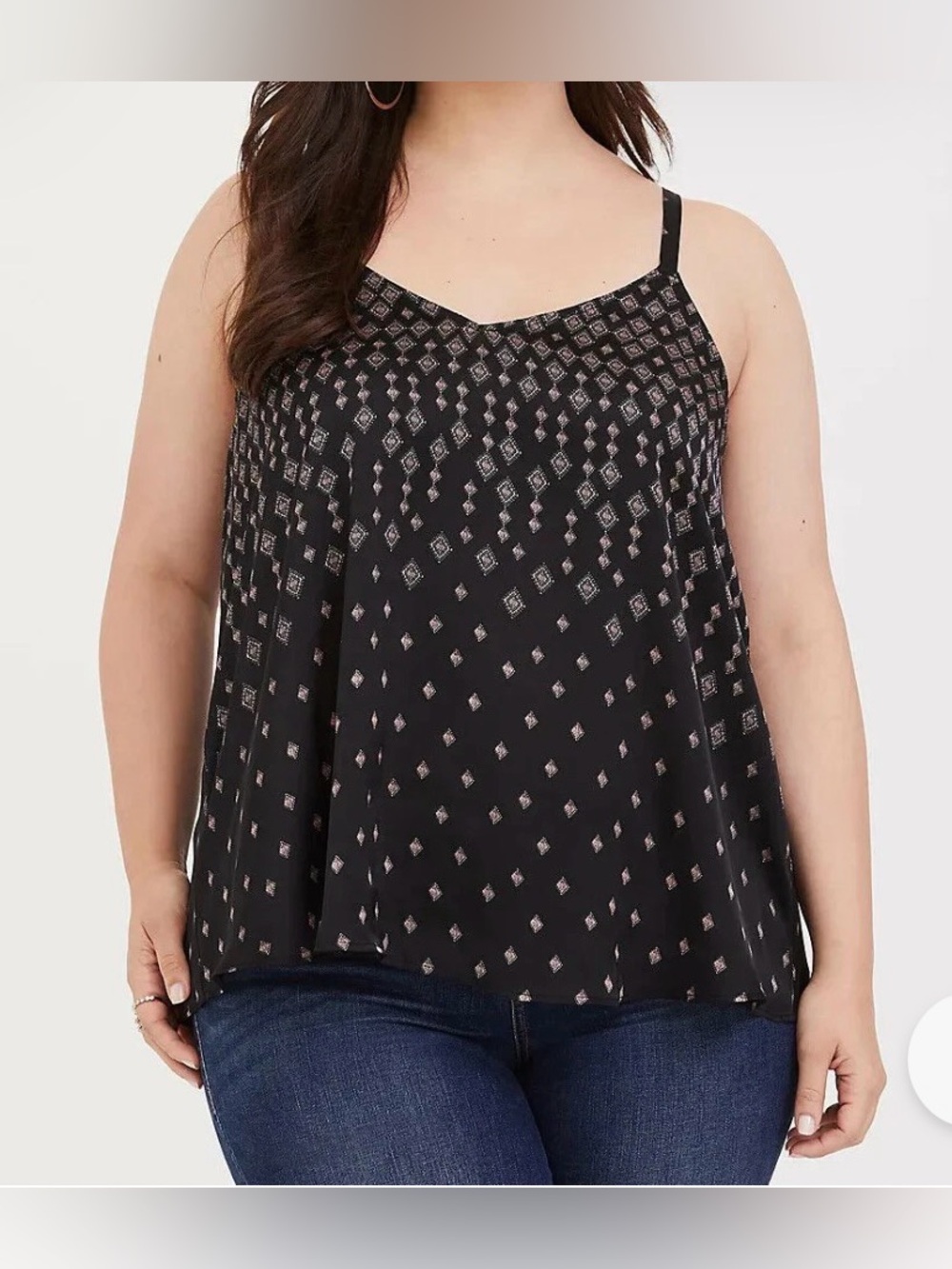 Torrid Satin Cami Sophie V Neck Sleeveless Diamonds a Dozen 1X #74610